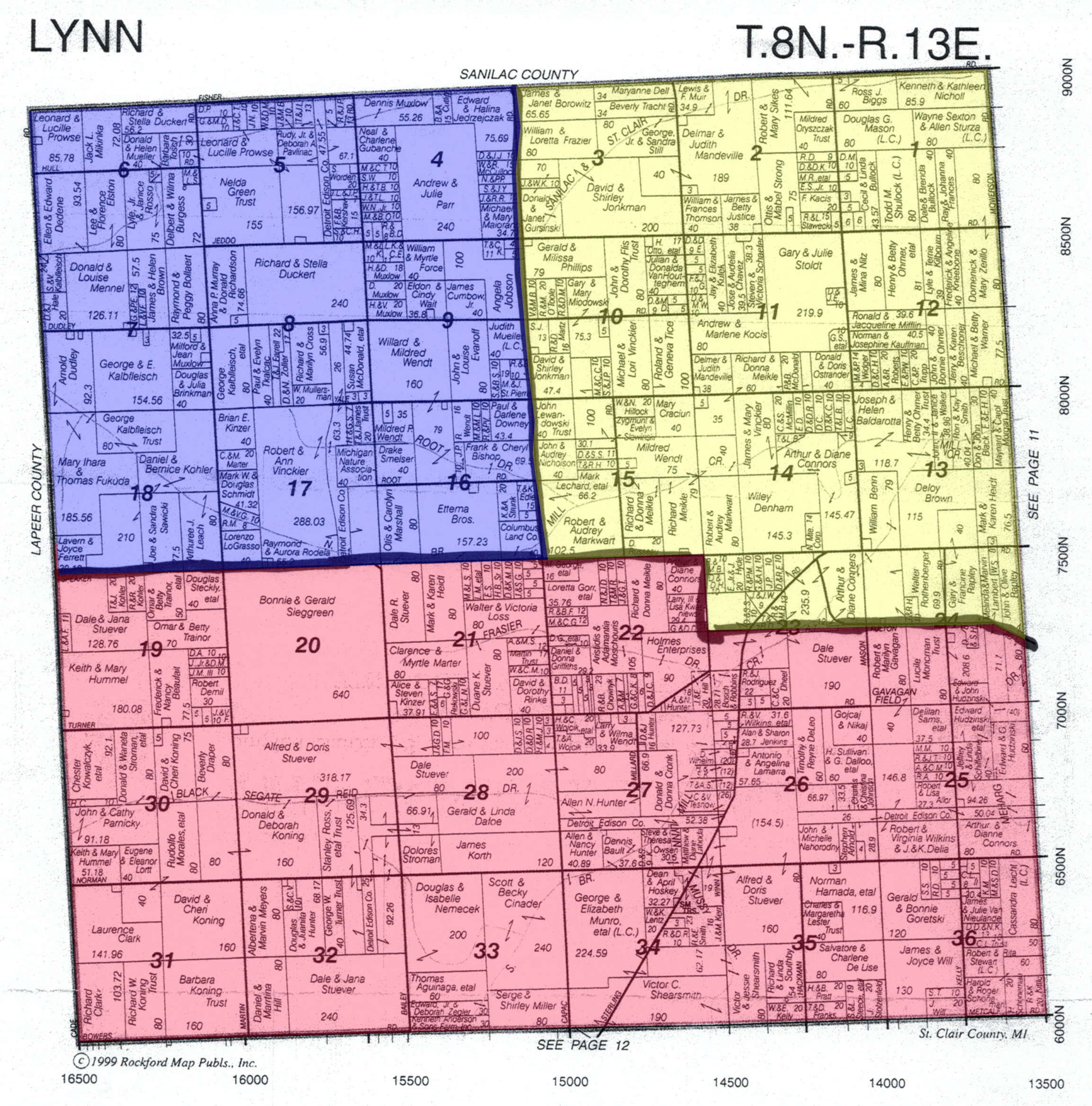 Lynn Township, MI Fire Service Map